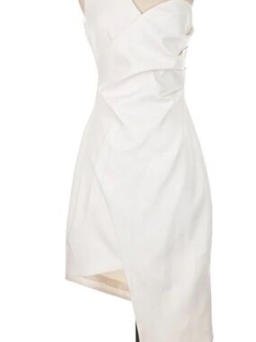 Elliatt White Strapless Asymmetrical Cocktail Dress